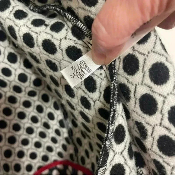 Chicos Polka Dot Plush Jacket Open Front Pockets Black White Collared - Picture 13 of 14